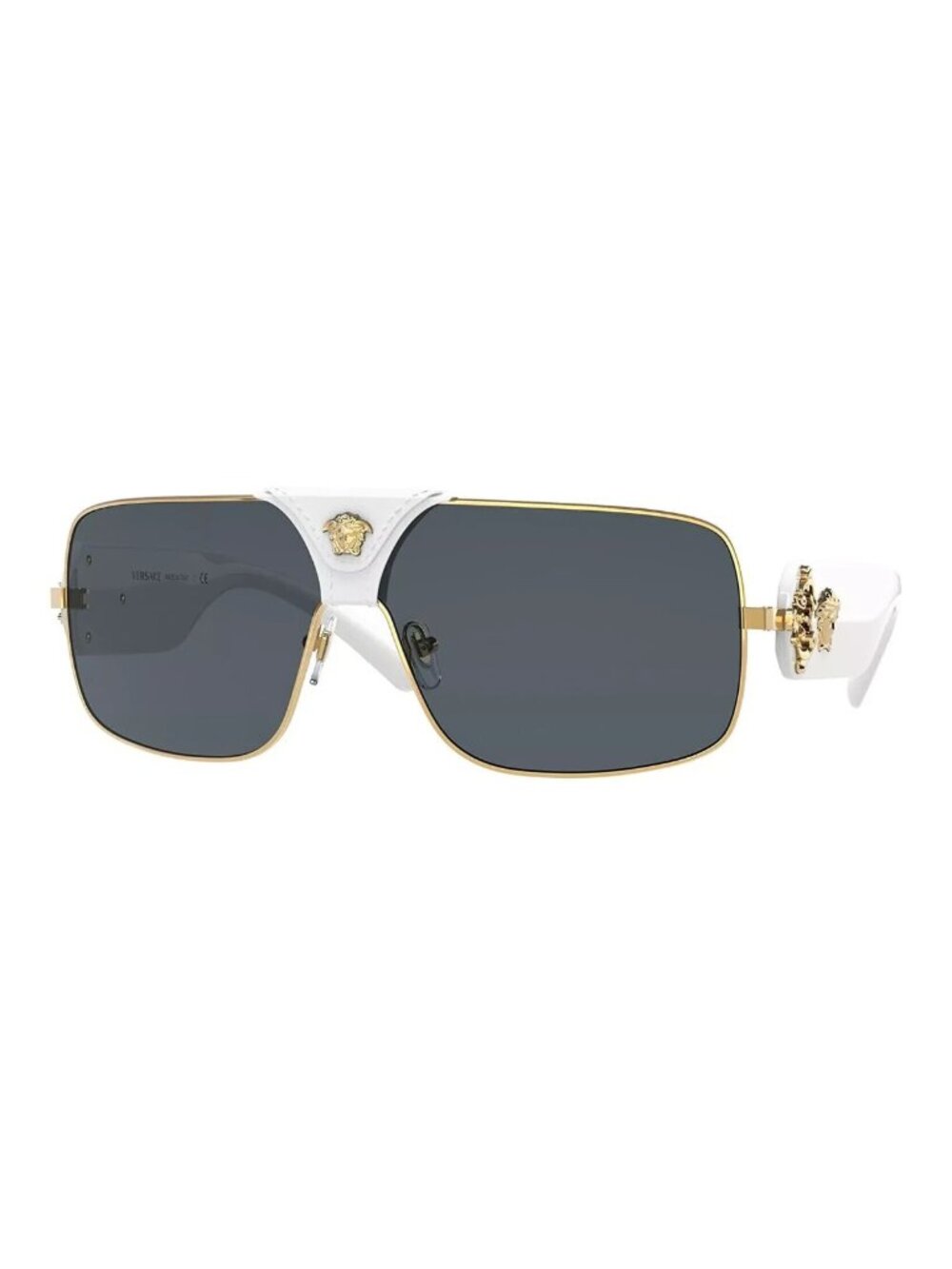 Versace Sunglasses VE2207Q 134187 38mm Gold/White / Grey Lens